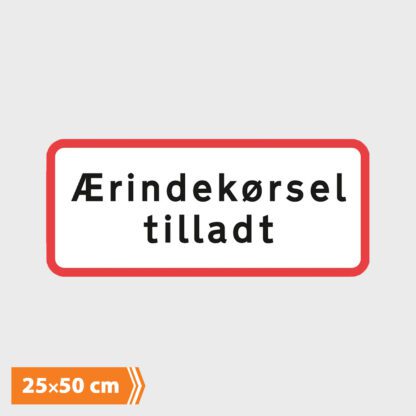 Undertavle - Ærindekørsel Tilladt - Type UC20.2