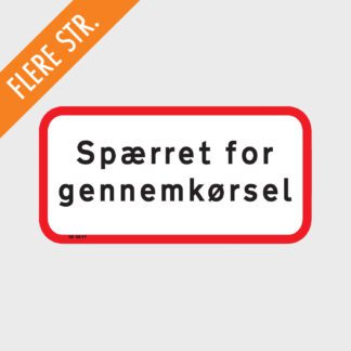 Undertavle - Spærret For Gennemkørsel - Type UA