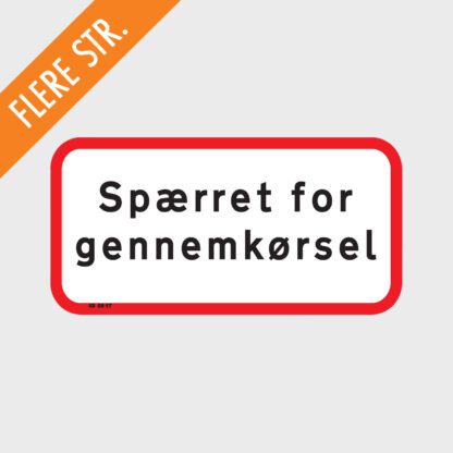 Undertavle - Spærret For Gennemkørsel - Type UA