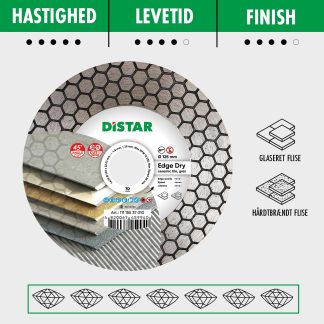 Distar Diamantklinge / Slibeskive - Edge Dry - Ø 125 mm