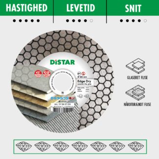 Distar Diamantklinge / Slibeskive - Edge Dry - Ø 125 mm