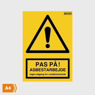 Sikkerhedsskilt - Asbest - A4