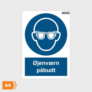 Påbudsskilt - Øjenværn - A4
