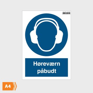 Påbudsskilt - Høreværn - A4