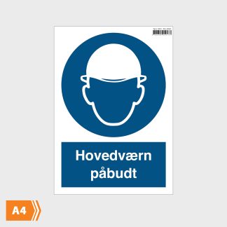 Påbudsskilt - Hovedværn - A4