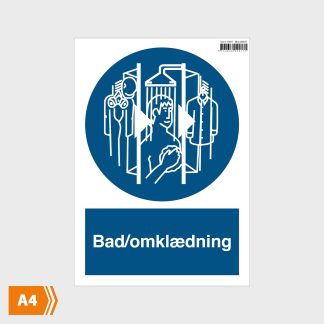 Påbudsskilt - Bad/Omklædning - A4