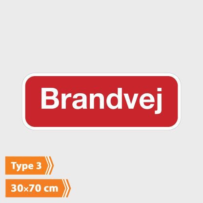 Henvisningsskilt Brandvej - Type 3 - U