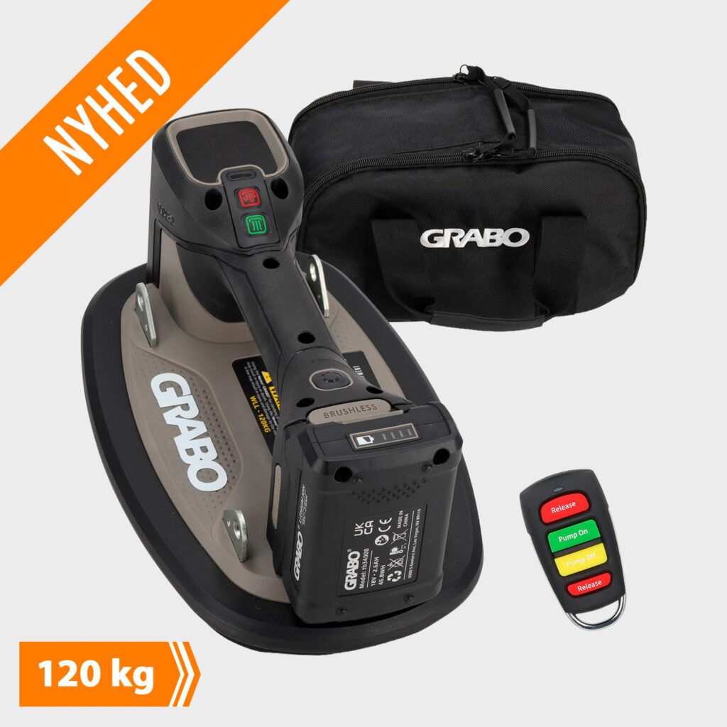 Grabo Sugekop Akku V2 - Kulløs - Max 120 kg - Inkl. Batteri - Nyhed
